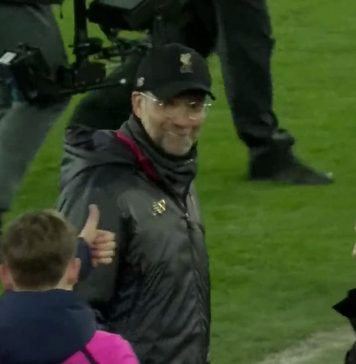 Cheeky Everton ball boy taunts Kop boss after Reds draw at Goodison Park