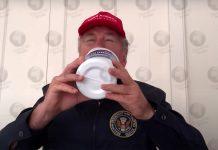 Alec Baldwin mocks the ‘drink bleach’ to combat Covid-19 speech and drinks Clorox as President Trump