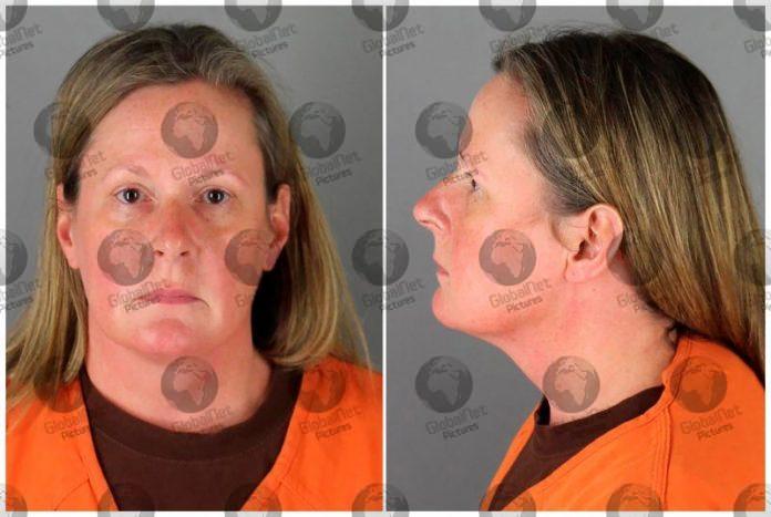 KIM POTTER-BOOKING PHOTO-POLICE OFFICR ARRESTED AND CHARGED WITH MANSLAUGHTER OF BLACK MAN DAUNTE WRIGHT