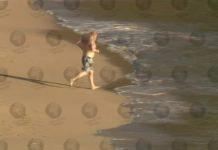 Baywatch Boris channels his inner Hasselhoff in the surf at Carbis Bay