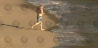 Baywatch Boris channels his inner Hasselhoff in the surf at Carbis Bay